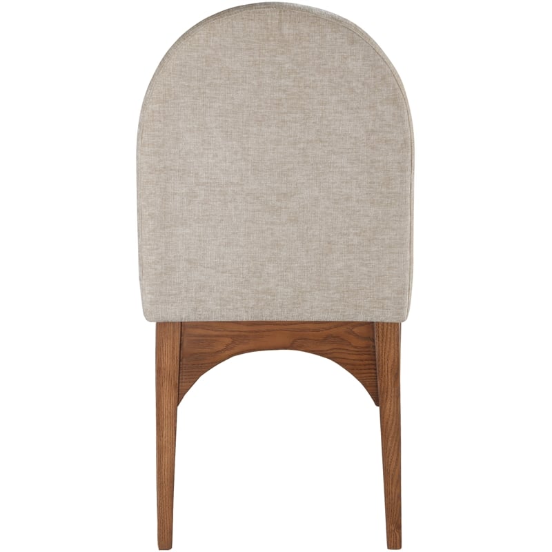 Meridian Furniture Waldorf Beige Chenille Fabric Dining Side Chair