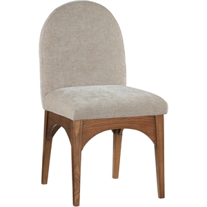 Meridian Furniture Waldorf Beige Chenille Fabric Dining Side Chair