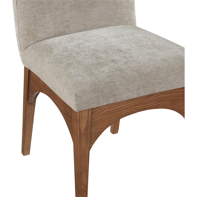 Meridian Furniture Waldorf Beige Chenille Fabric Dining Side Chair