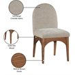 Meridian Furniture Waldorf Beige Chenille Fabric Dining Side Chair