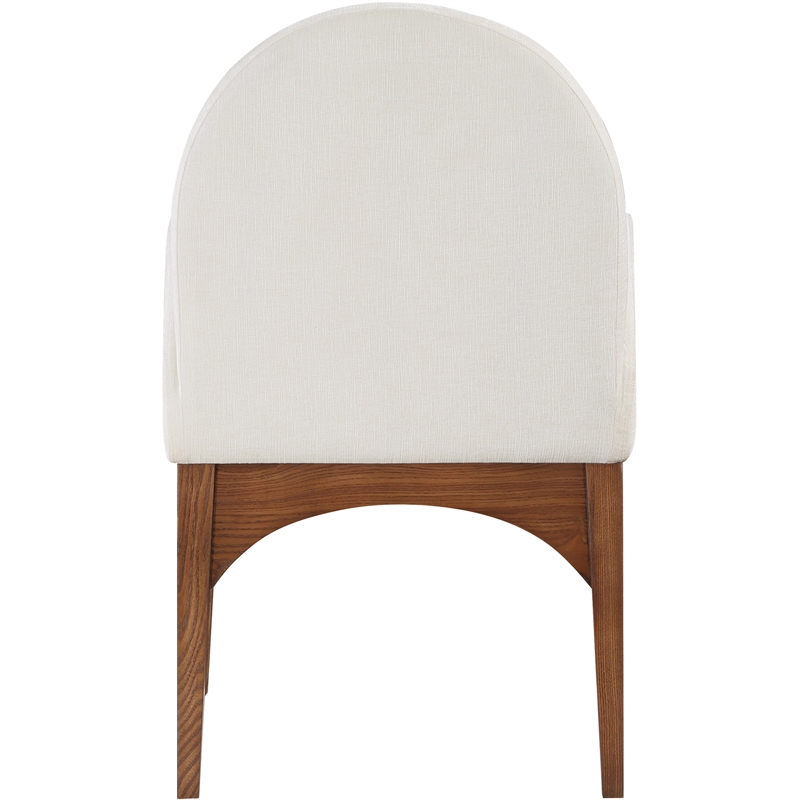 Meridian Furniture Waldorf Cream Chenille Fabric Dining Arm Chair