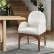 Meridian Furniture Waldorf Cream Chenille Fabric Dining Arm Chair