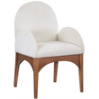 Meridian Furniture Waldorf Cream Chenille Fabric Dining Arm Chair