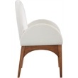Meridian Furniture Waldorf Cream Chenille Fabric Dining Arm Chair