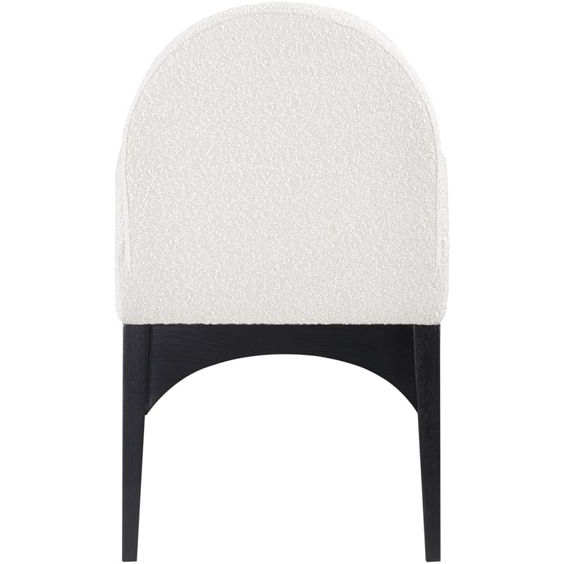 Meridian Furniture Waldorf Cream Boucle Fabric Dining Arm Chair