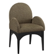 Meridian Furniture Waldorf Olive Boucle Fabric Dining Arm Chair