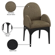Meridian Furniture Waldorf Olive Boucle Fabric Dining Arm Chair