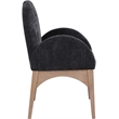 Meridian Furniture Waldorf Black Chenille Fabric Dining Arm Chair