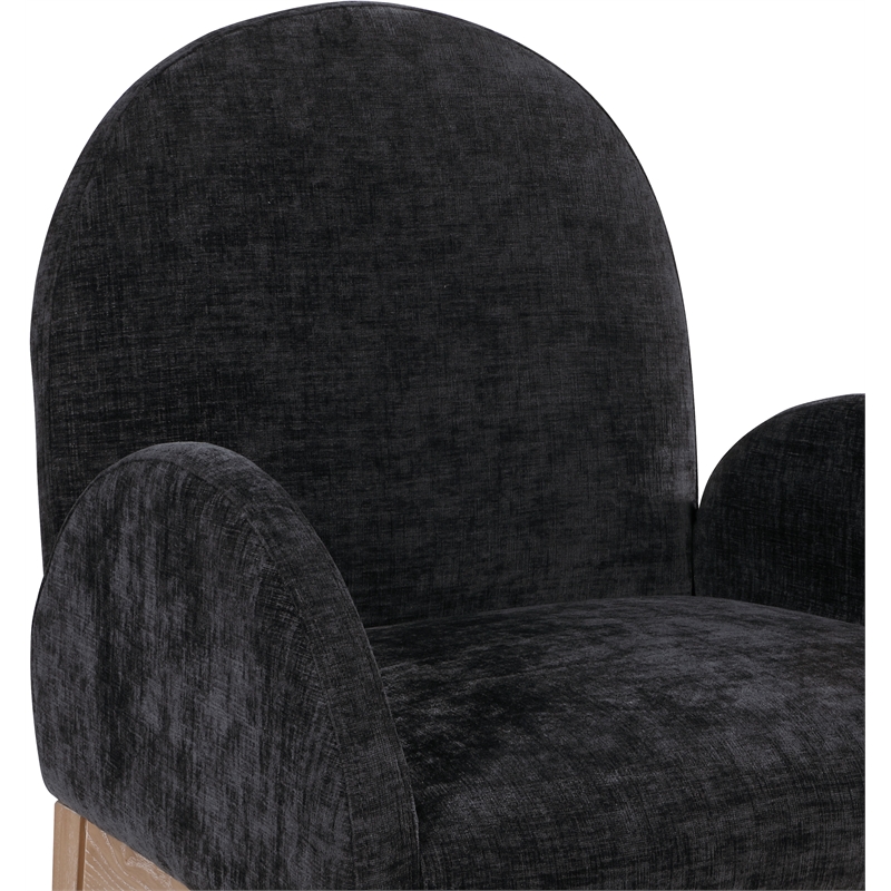 Meridian Furniture Waldorf Black Chenille Fabric Dining Arm Chair