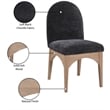Meridian Furniture Waldorf Black Chenille Fabric Dining Side Chair