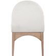 Meridian Furniture Waldorf Cream Chenille Fabric Dining Arm Chair