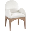 Meridian Furniture Waldorf Cream Chenille Fabric Dining Arm Chair