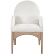 Meridian Furniture Waldorf Cream Chenille Fabric Dining Arm Chair