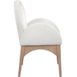 Meridian Furniture Waldorf Cream Chenille Fabric Dining Arm Chair
