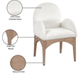 Meridian Furniture Waldorf Cream Chenille Fabric Dining Arm Chair