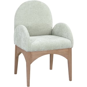 Meridian Furniture Waldorf Mint Chenille Fabric Dining Arm Chair