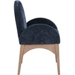 Meridian Furniture Waldorf Navy Chenille Fabric Dining Arm Chair