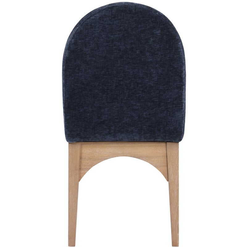 Meridian Furniture Waldorf Navy Chenille Fabric Dining Side Chair