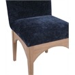 Meridian Furniture Waldorf Navy Chenille Fabric Dining Side Chair