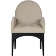 Meridian Furniture Waldorf Beige Chenille Fabric Dining Arm Chair