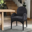 Meridian Furniture Waldorf Black Chenille Fabric Dining Arm Chair
