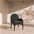 Meridian Furniture Waldorf Black Chenille Fabric Dining Arm Chair