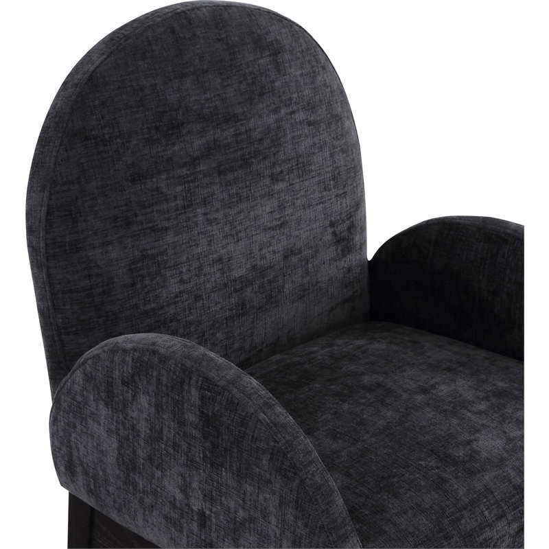 Meridian Furniture Waldorf Black Chenille Fabric Dining Arm Chair