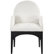 Meridian Furniture Waldorf Cream Chenille Fabric Dining Arm Chair