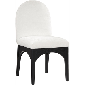 Meridian Furniture Waldorf Cream Chenille Fabric Dining Side Chair