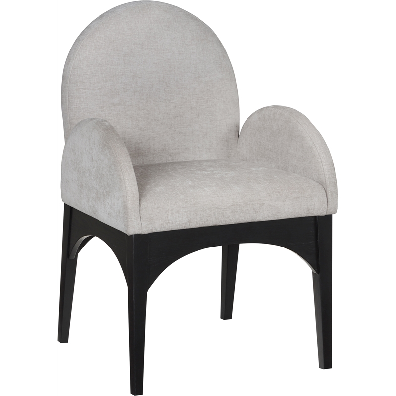 Meridian Furniture Waldorf Grey Chenille Fabric Dining Arm Chair