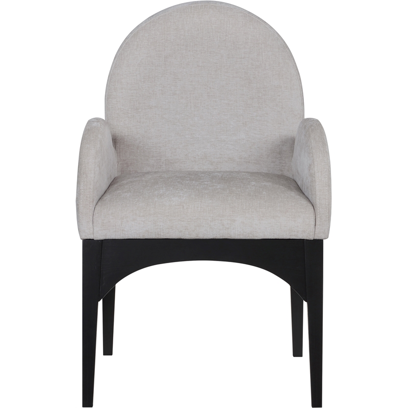 Meridian Furniture Waldorf Grey Chenille Fabric Dining Arm Chair