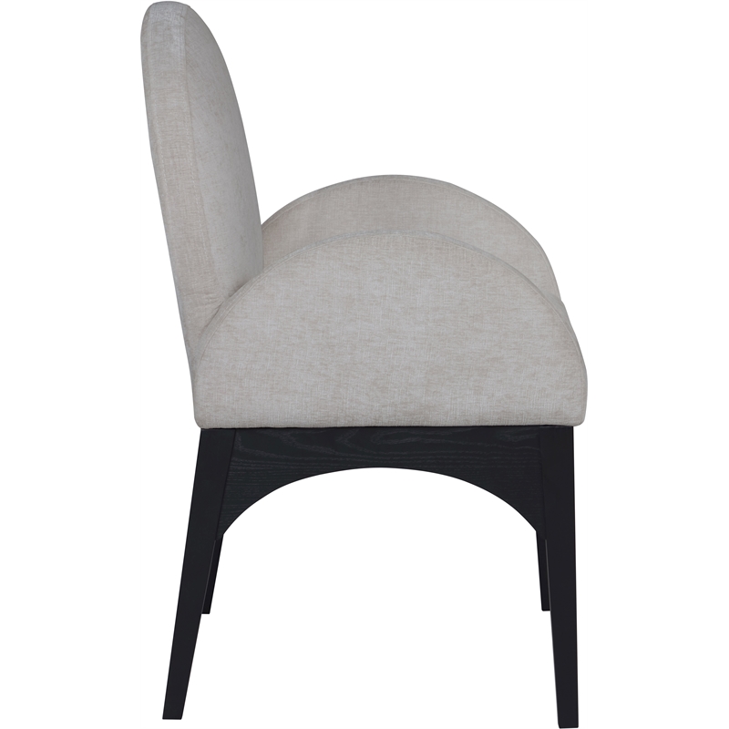 Meridian Furniture Waldorf Grey Chenille Fabric Dining Arm Chair