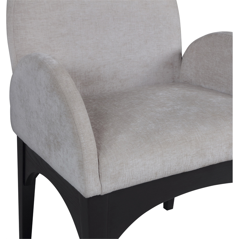 Meridian Furniture Waldorf Grey Chenille Fabric Dining Arm Chair