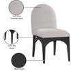 Meridian Furniture Waldorf Grey Chenille Fabric Dining Side Chair