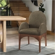 Meridian Furniture Waldorf Olive Boucle Fabric Dining Arm Chair