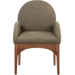 Meridian Furniture Waldorf Olive Boucle Fabric Dining Arm Chair