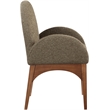 Meridian Furniture Waldorf Olive Boucle Fabric Dining Arm Chair