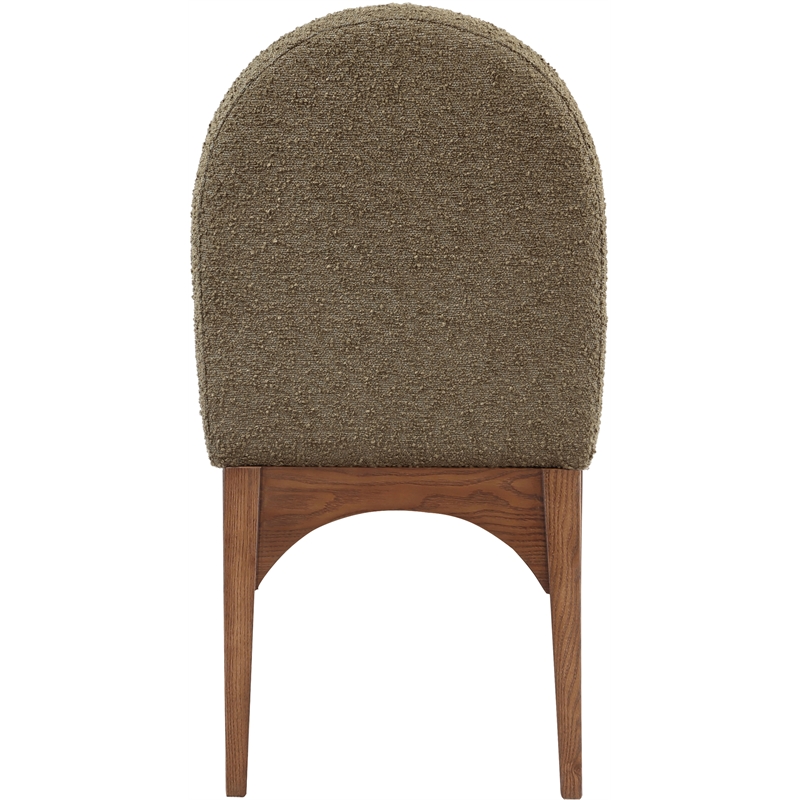 Meridian Furniture Waldorf Olive Boucle Fabric Dining Side Chair