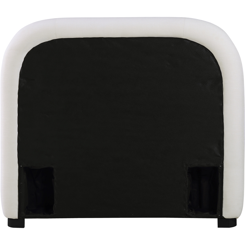 Meridian Furniture Vaughn Cream Linen Textured Fabric Twin Bed