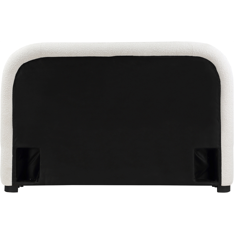 Meridian Furniture Vaughn Cream Boucle Fabric King Bed