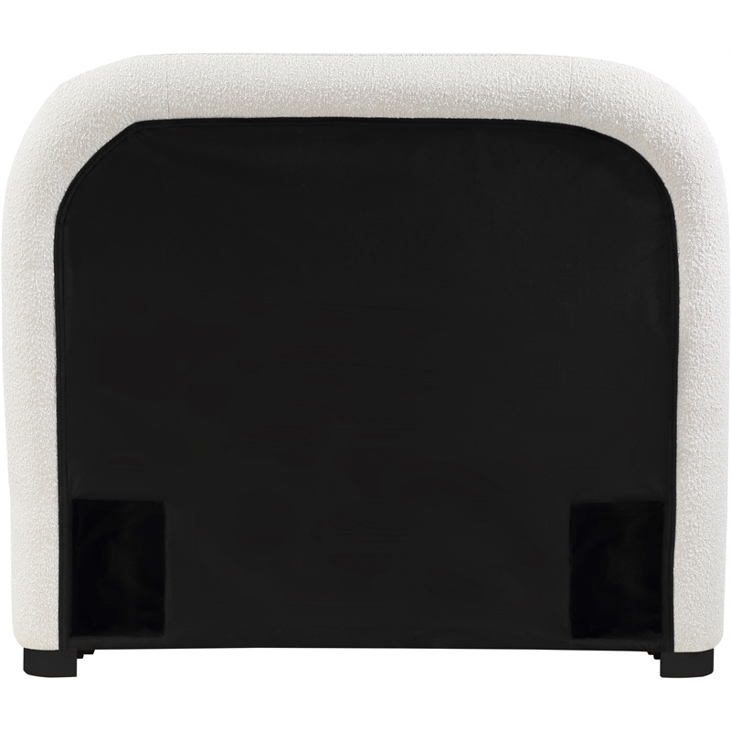 Meridian Furniture Vaughn Cream Boucle Fabric Twin Bed