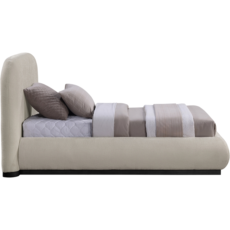 Meridian Furniture Vaughn Beige Chenille Fabric Twin Bed