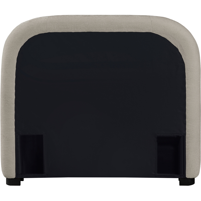 Meridian Furniture Vaughn Beige Chenille Fabric Twin Bed