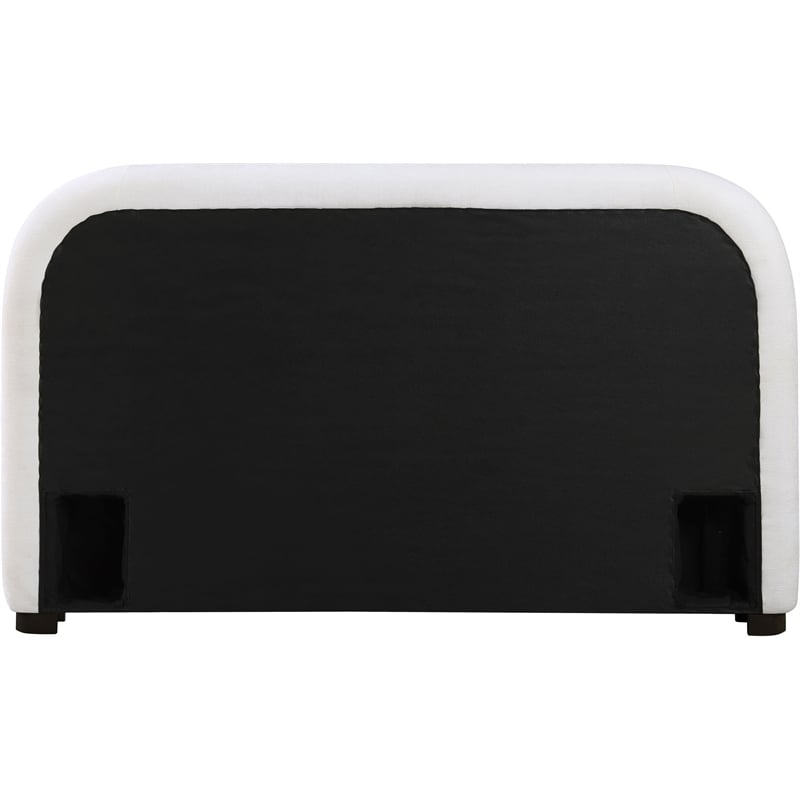 Meridian Furniture Vaughn Cream Chenille Fabric Full Bed