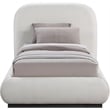 Meridian Furniture Vaughn Cream Chenille Fabric Twin Bed