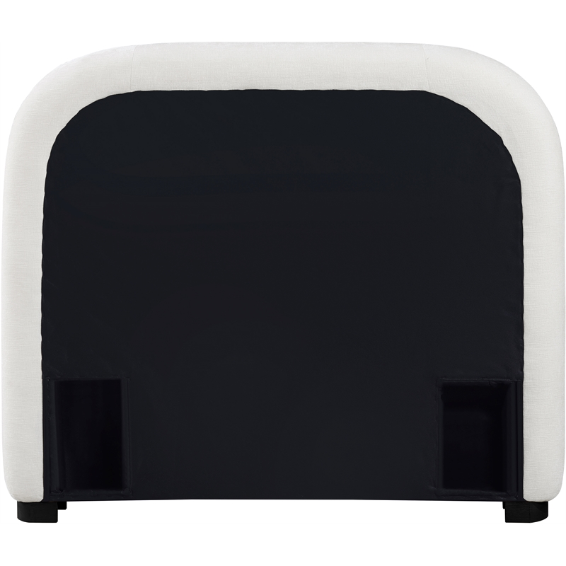 Meridian Furniture Vaughn Cream Chenille Fabric Twin Bed