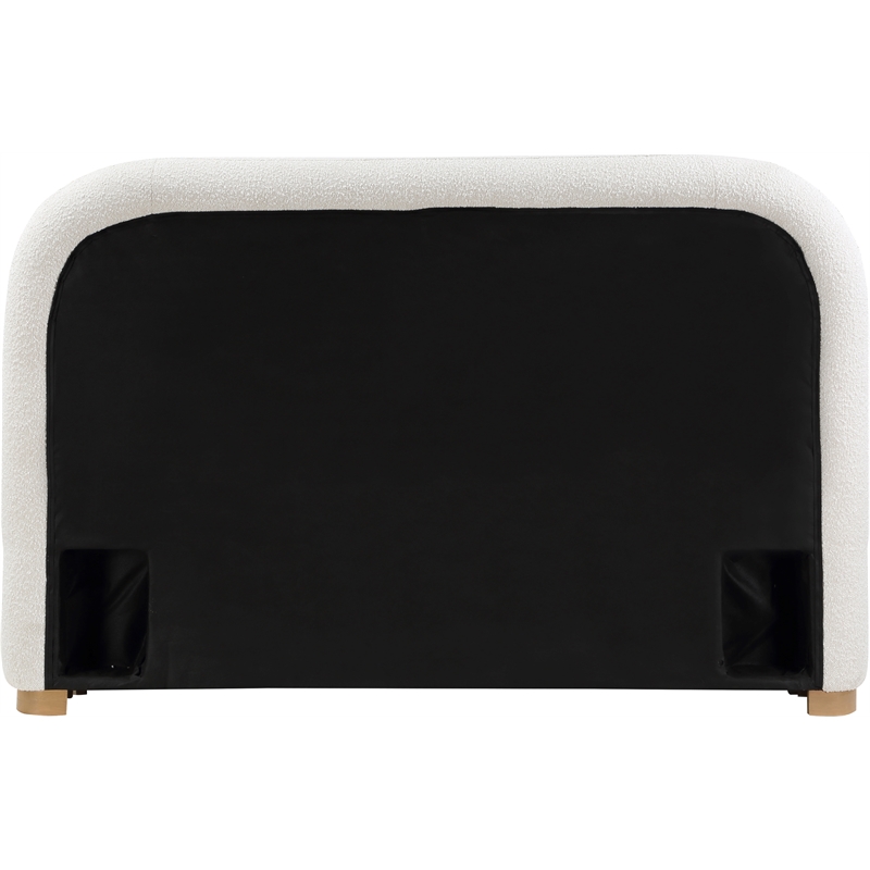 Meridian Furniture Vaughn Cream Boucle Fabric Queen Bed