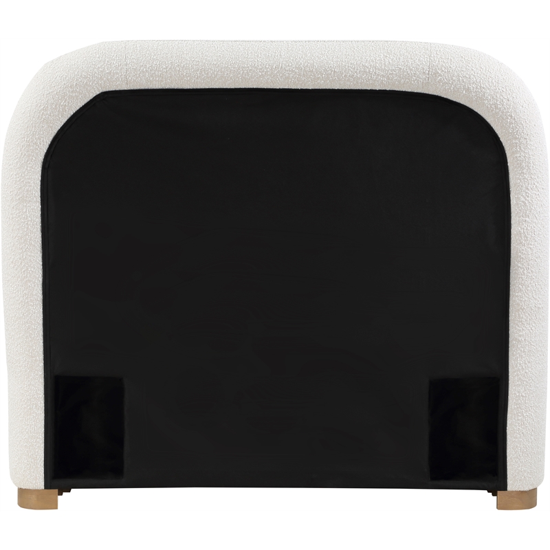 Meridian Furniture Vaughn Cream Boucle Fabric Twin Bed