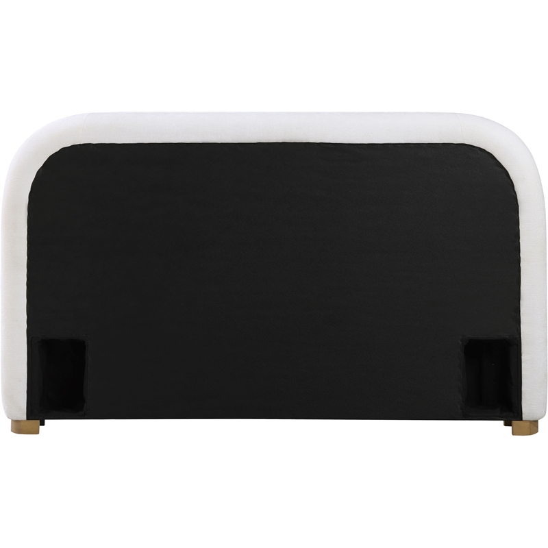 Meridian Furniture Vaughn Cream Chenille Fabric Full Bed