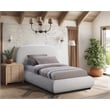 Meridian Furniture Vaughn Cream Chenille Fabric Twin Bed